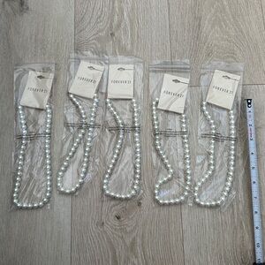 (5) Forever 21 Beaded Cream Necklaces